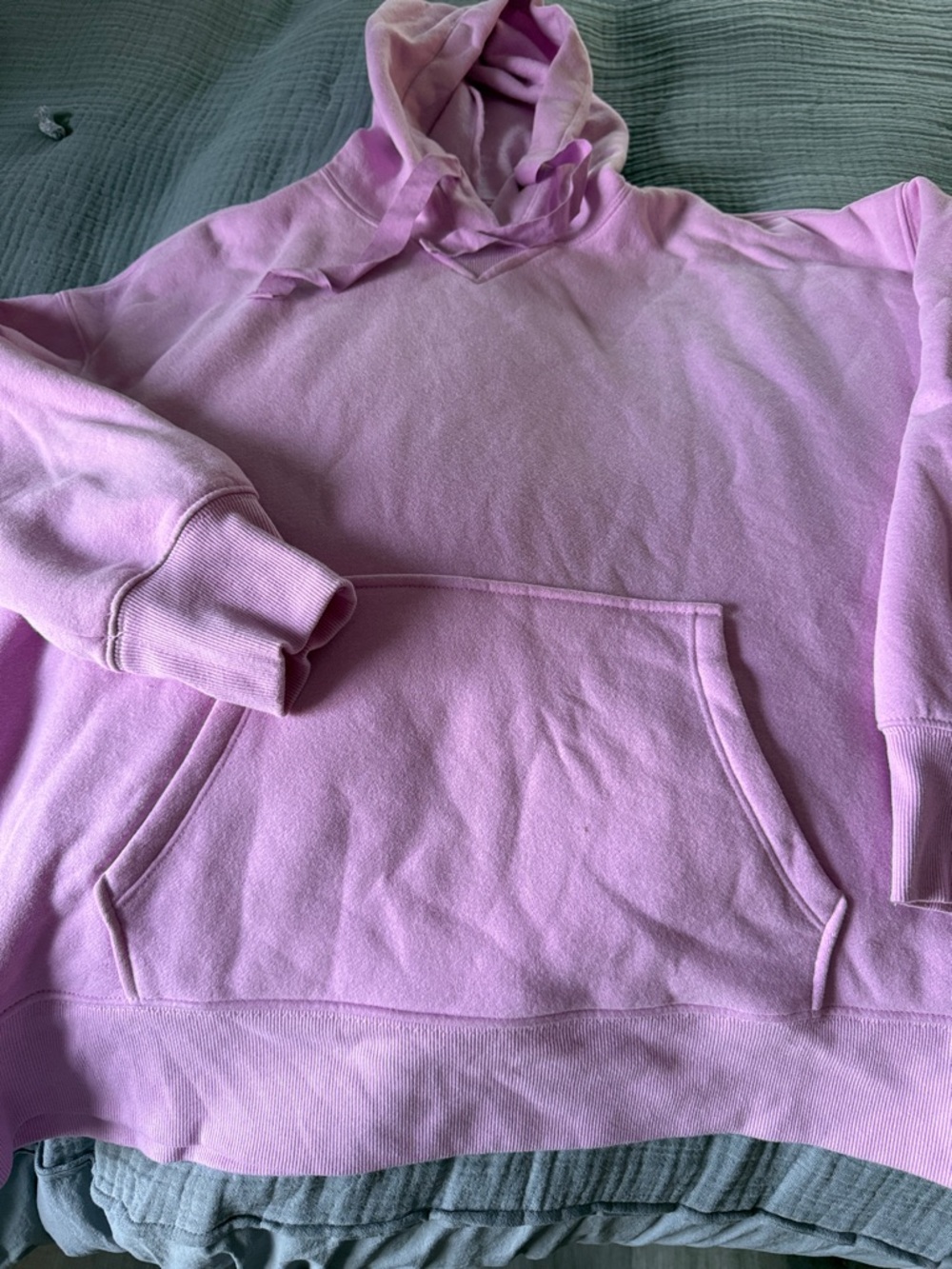 Women's Pink Hooded Pullover Sweatshirt